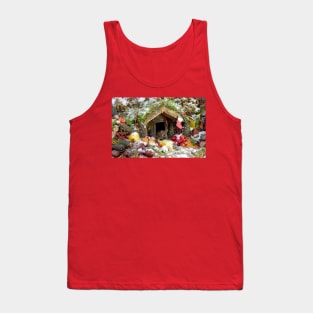 christmas wild mouse in a snow log cabin house Tank Top